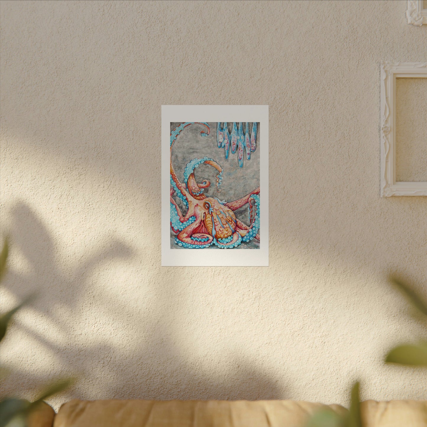 Giant Octopus I Textured Watercolor Matte Print