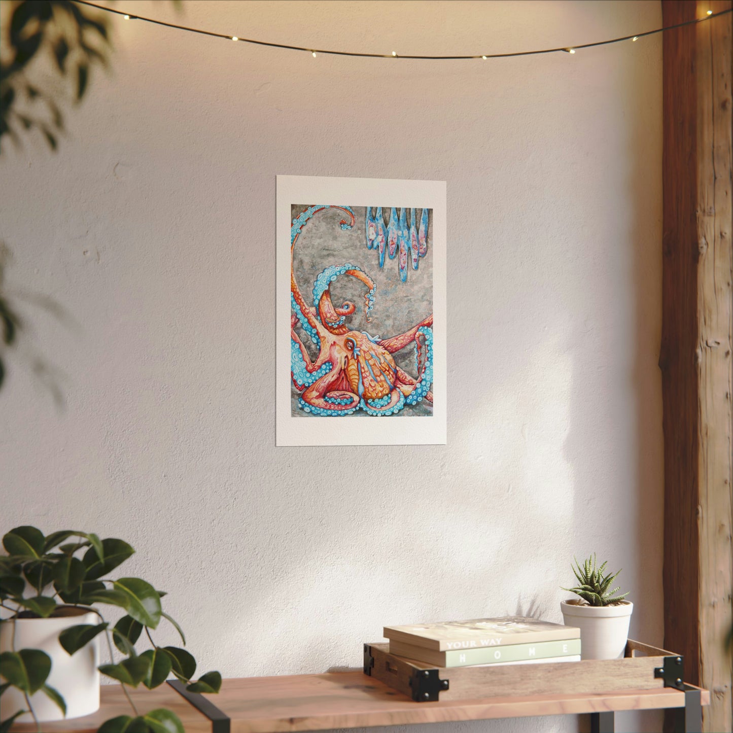 Giant Octopus I Textured Watercolor Matte Print