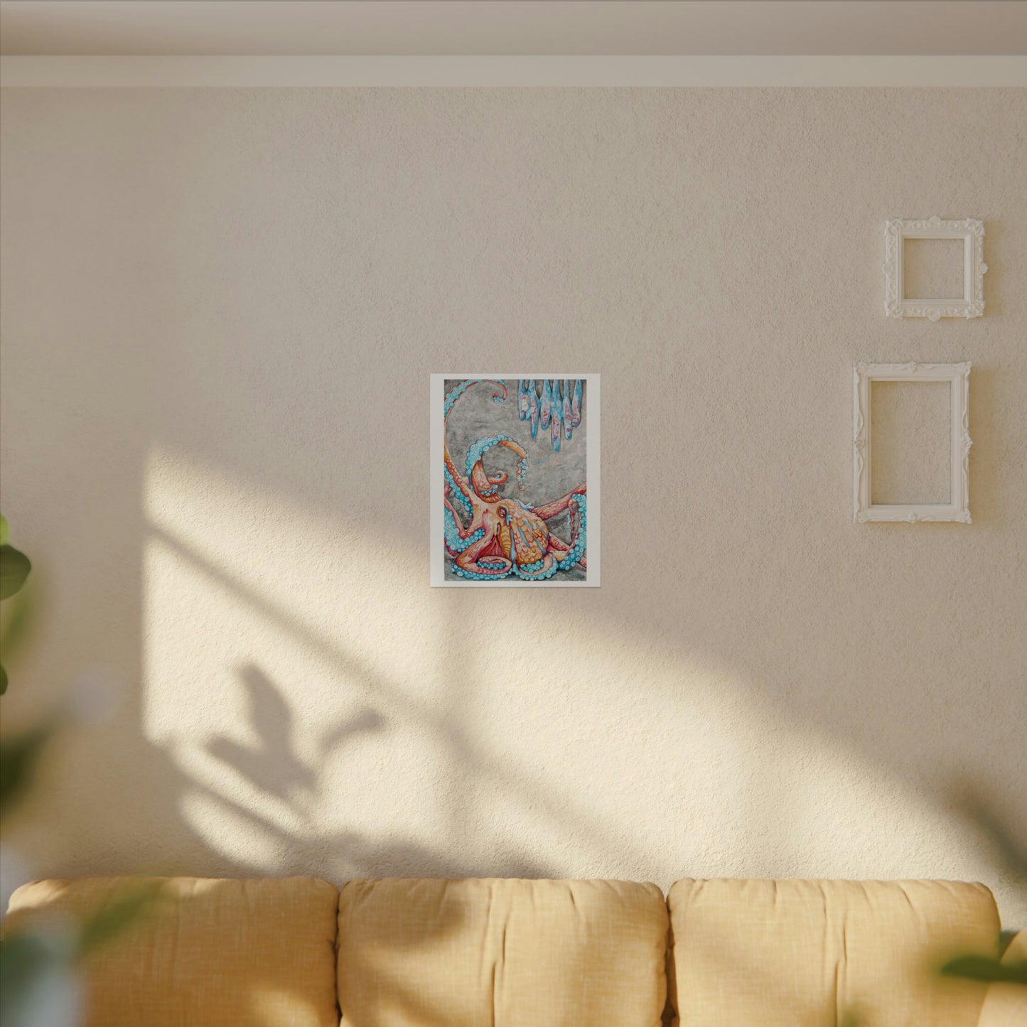 Giant Octopus I Textured Watercolor Matte Print