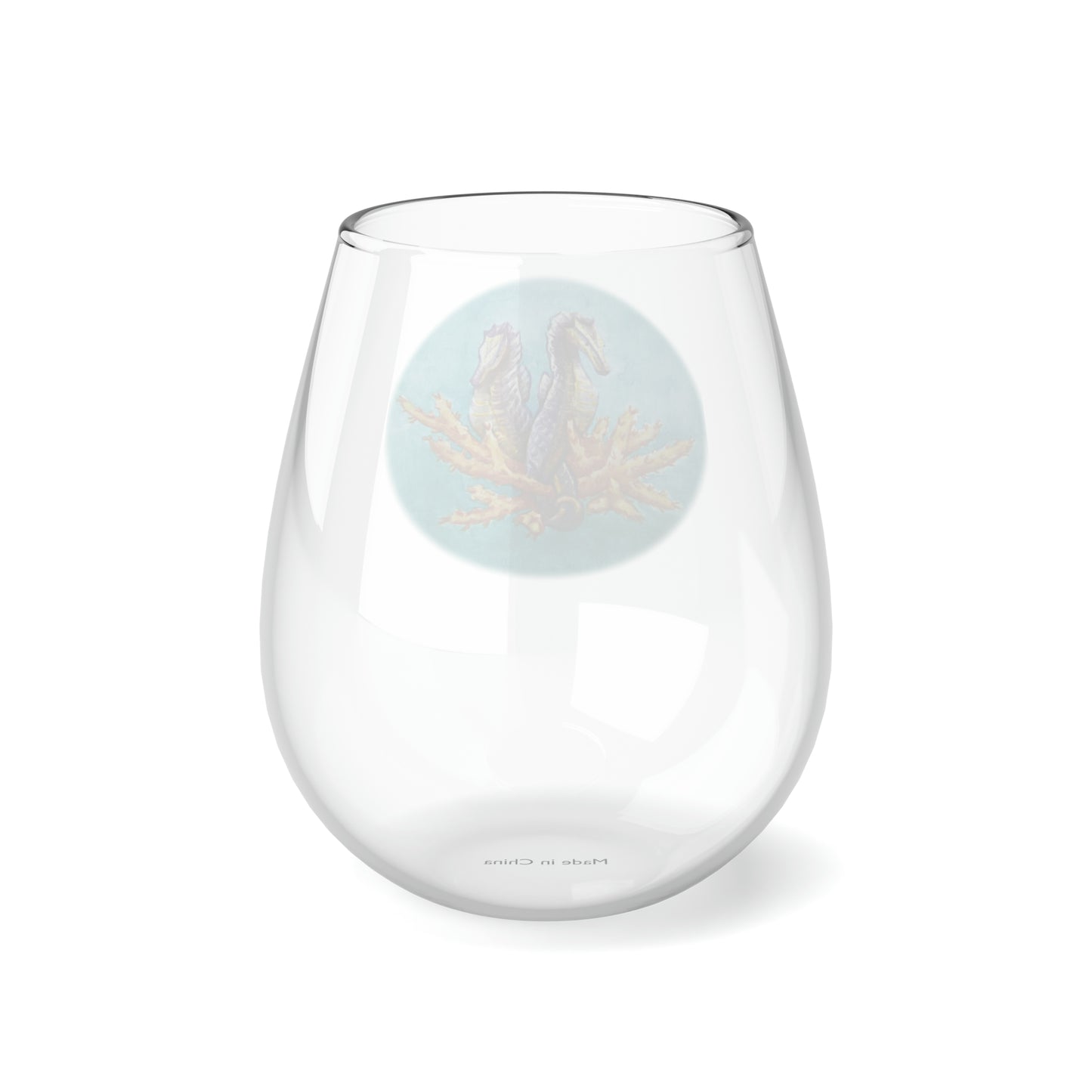 Seahorses Stemless Wine Glass