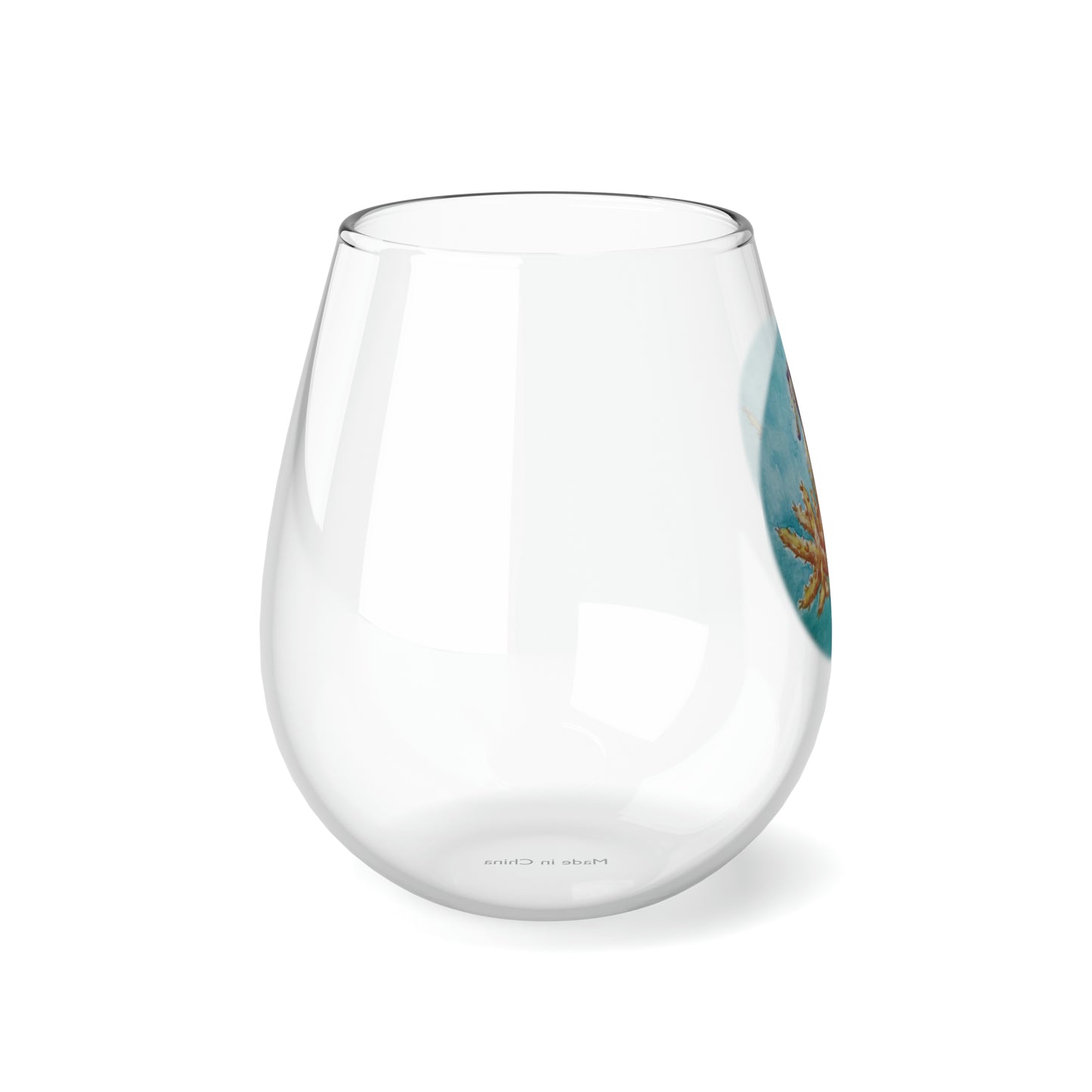 Seahorses Stemless Wine Glass