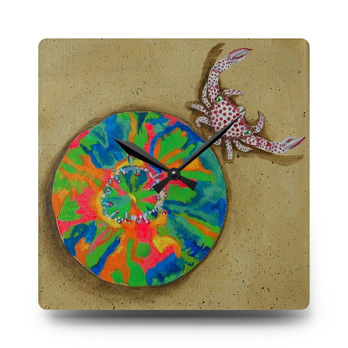 Rainbow Scoly and Guard Crab Wall Clock
